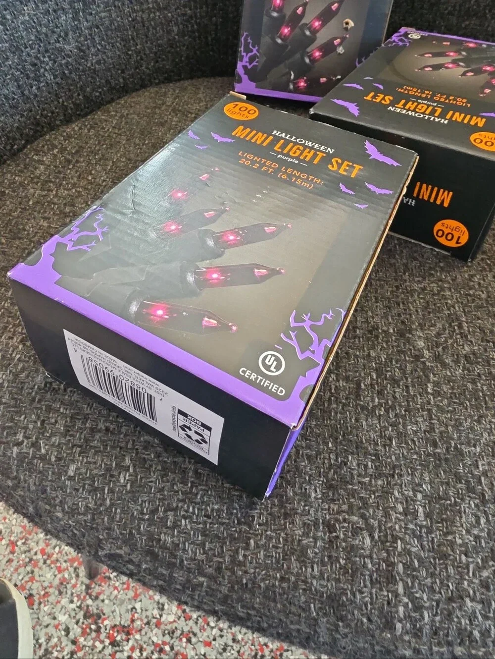 NIB 4 Boxes Of Halloween LED Mini Light Set 400 Purple Lights Total 80 Feet
